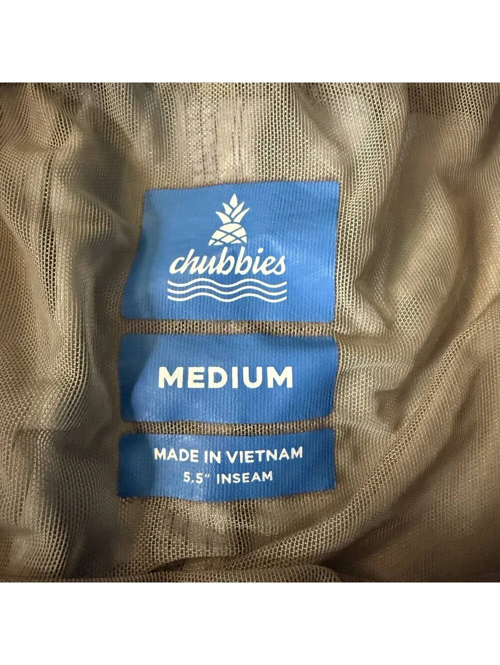 Chubbies Swim Trunks Medium 5.5” Inseam Blue Pineapple Lime Print Lined